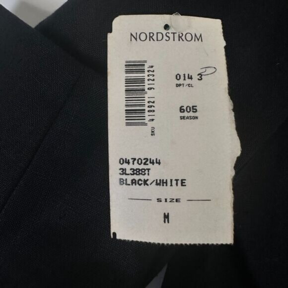 NWT Classiques Entier Vintage Blazer Black w/White Trim 100% Linen Size Med - Picture 6 of 9